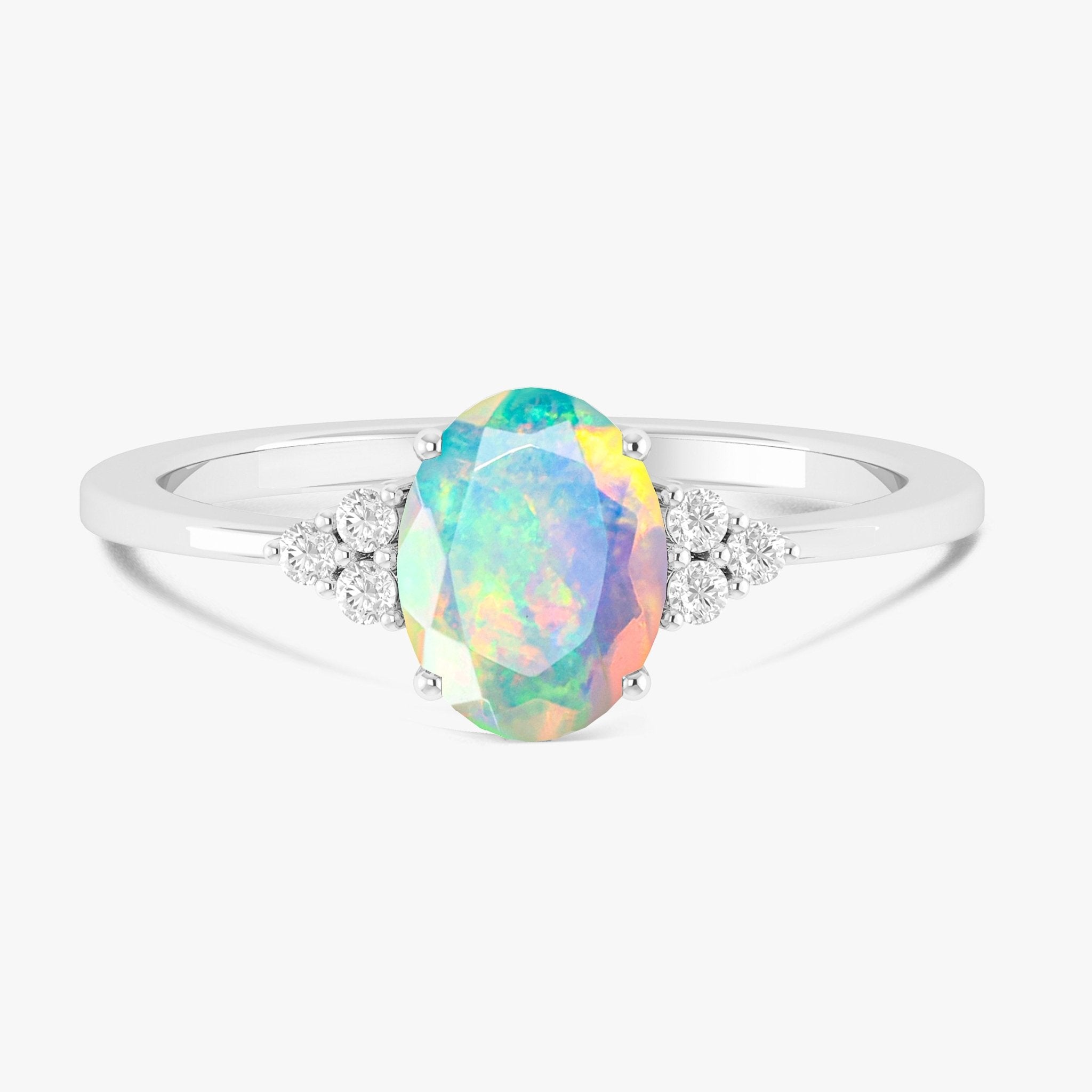 Natural Opal Gemstone Dainty Ring - Goodstone Jewels