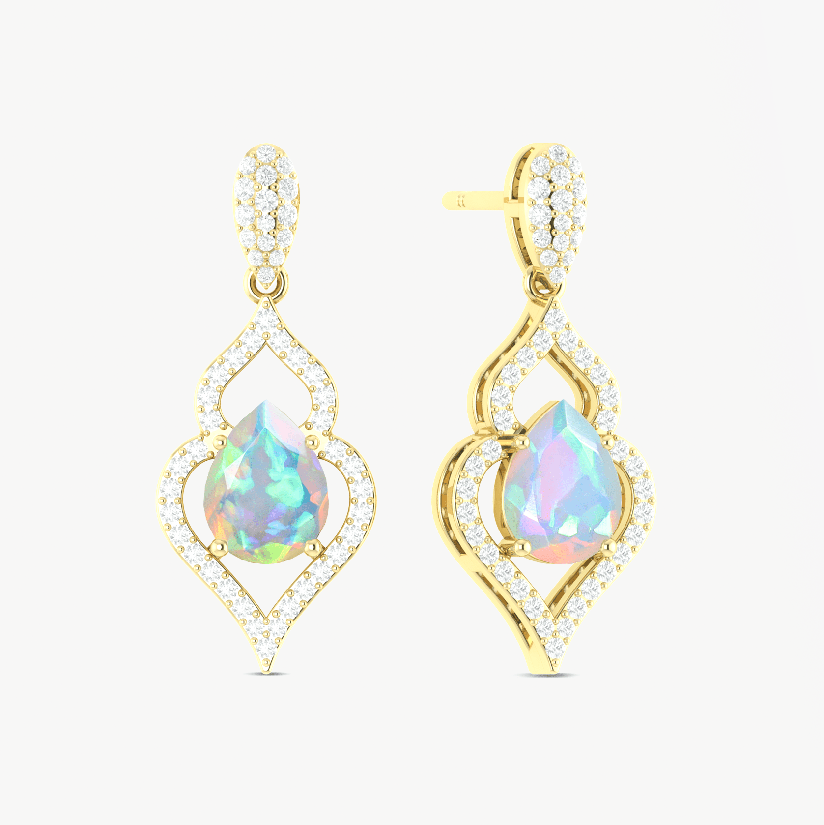 Natural Opal Stylish Stud and Drop Earring - Goodstone Jewels