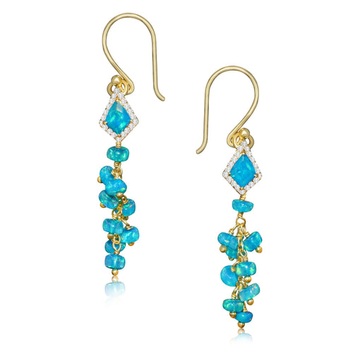 Natural Paraiba Opal Earrings for women