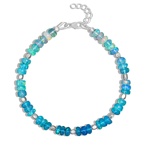 Natural Paraiba Opal Shaded Dainty Beaded Bracelet Gold Filled Handmade Bracelets