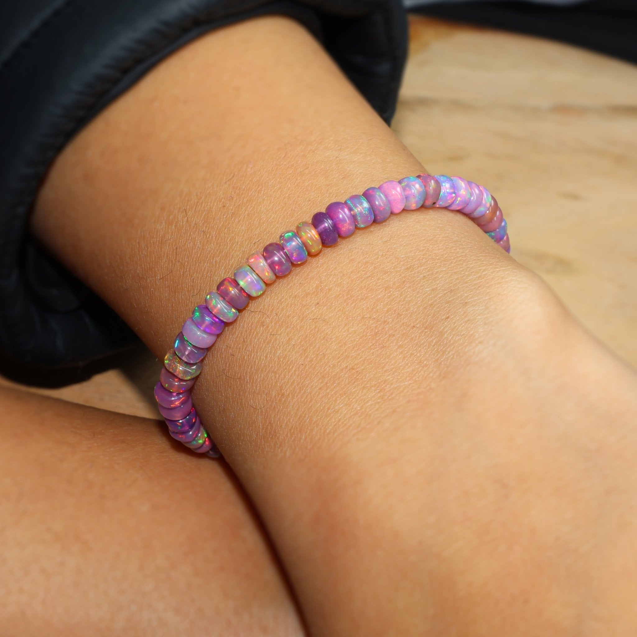 Natural Purple Opal 4 - 5MM Plain Beaded Handmade Bracelet - Goodstone Jewels