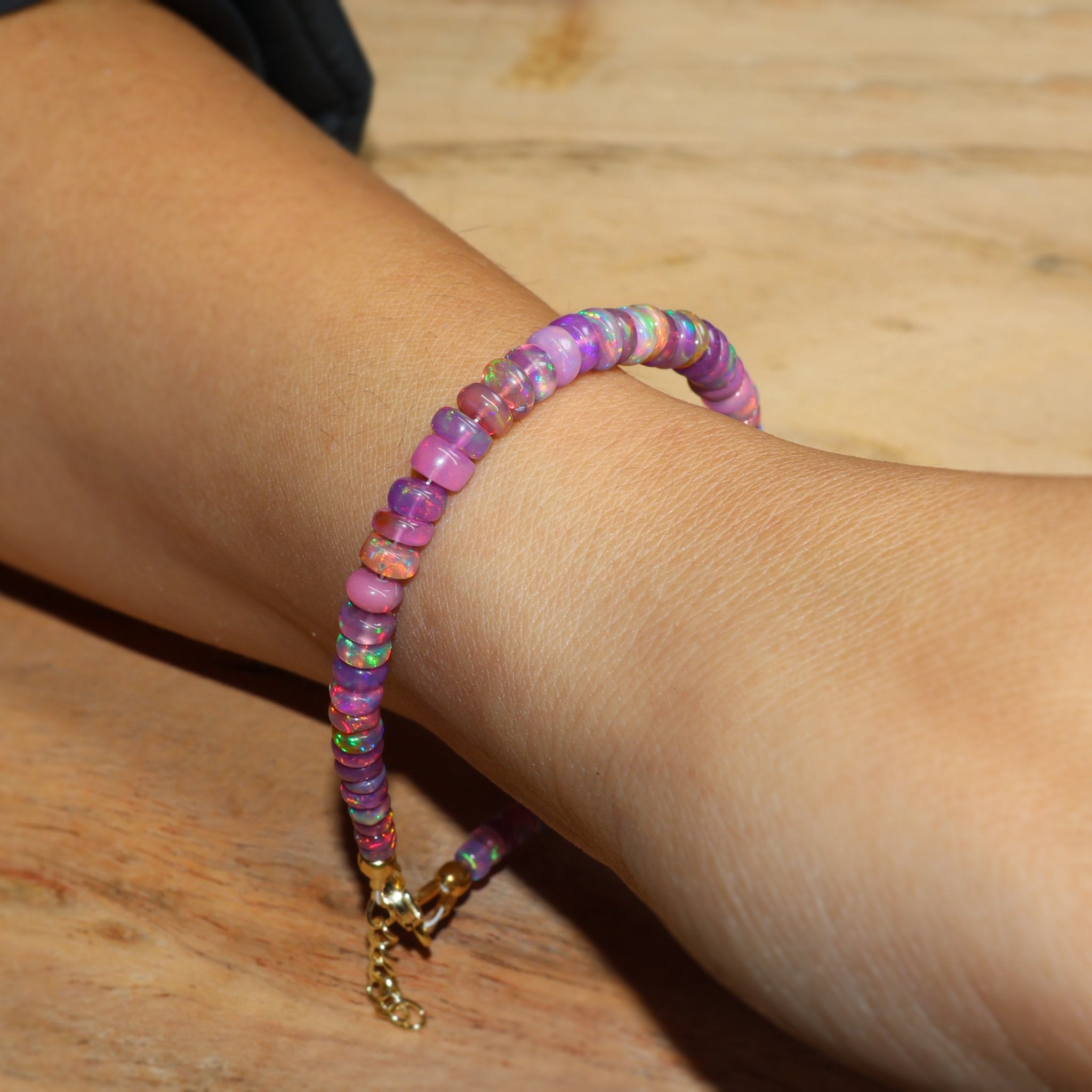 Natural Purple Opal 4 - 5MM Plain Beaded Handmade Bracelet - Goodstone Jewels