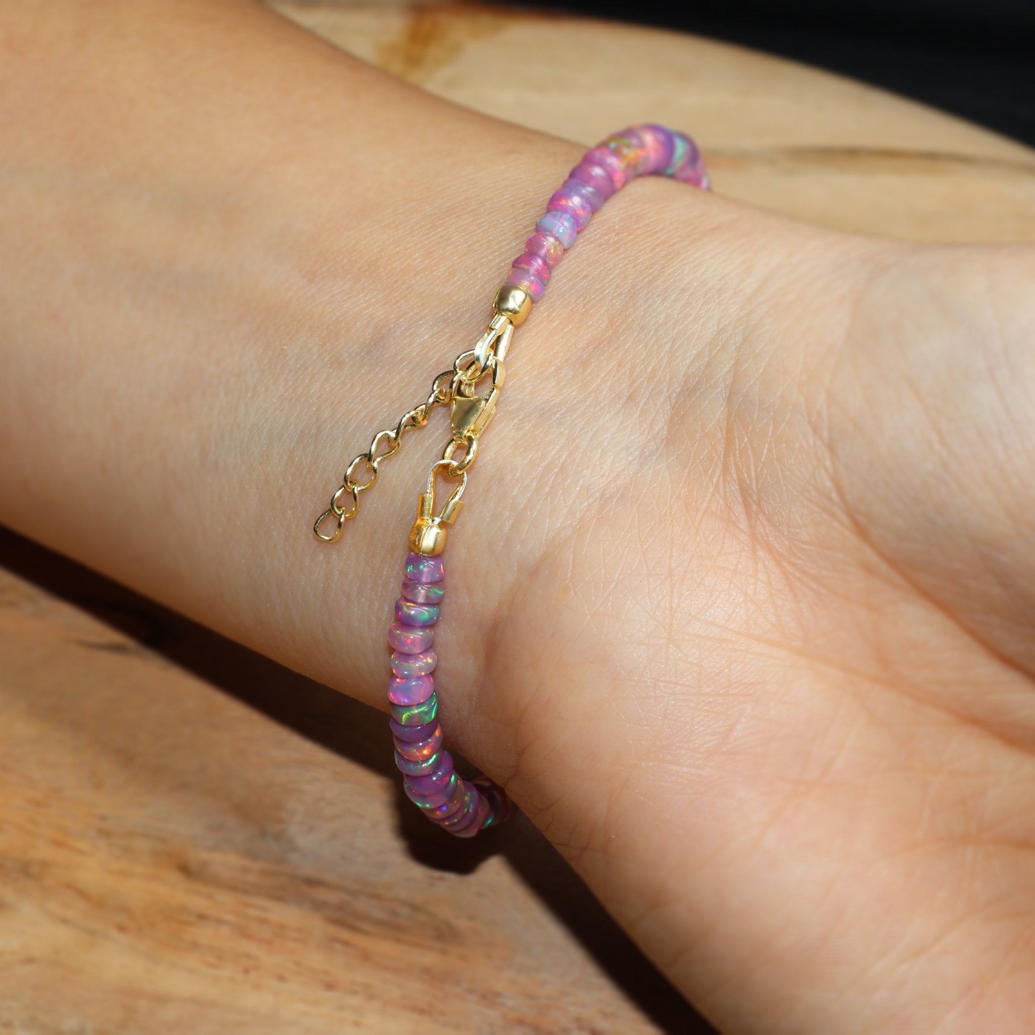 Natural Purple Opal 4 - 5MM Plain Beaded Handmade Bracelet - Goodstone Jewels