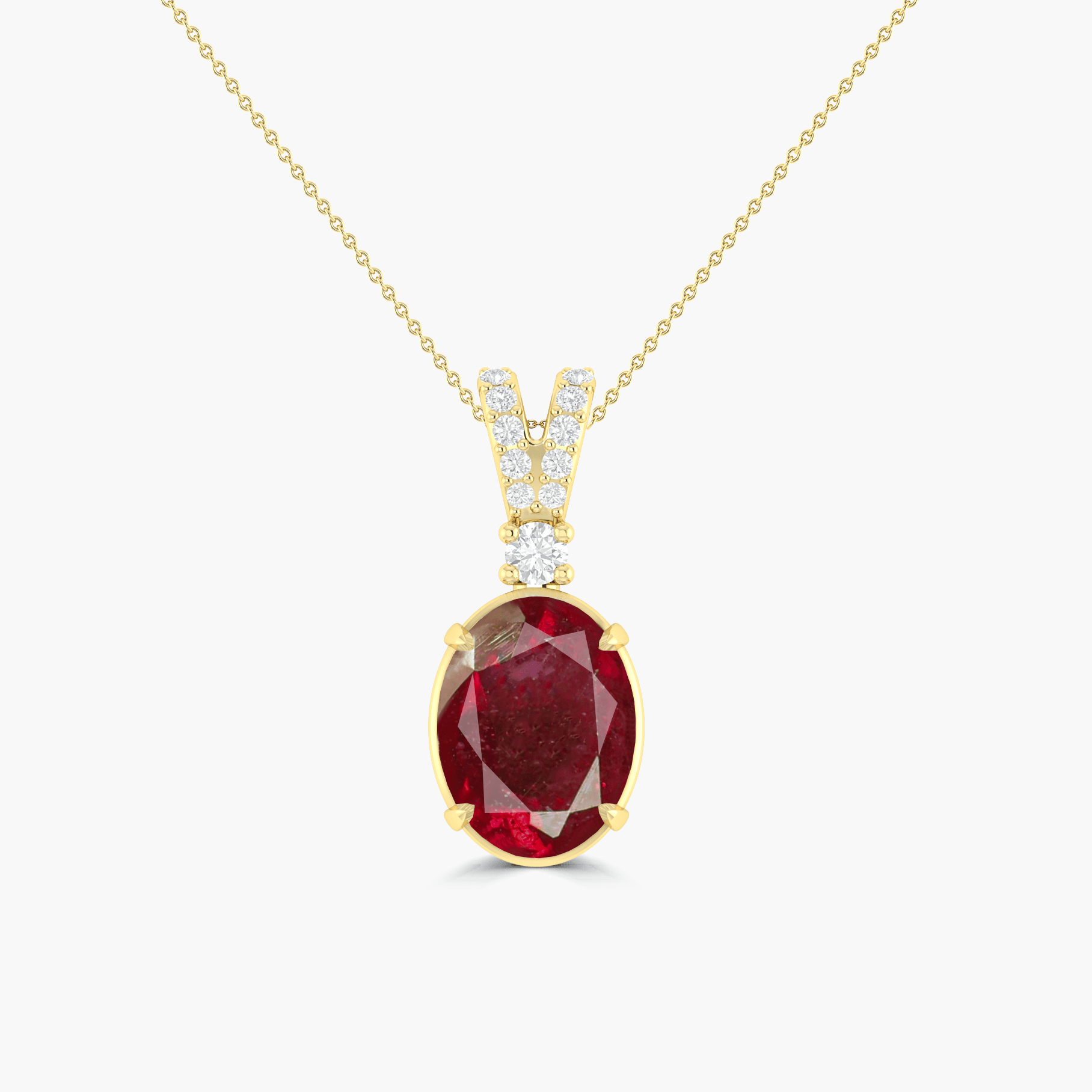 Natural Red Ruby Gemstone Pendant Necklace - Goodstone Jewels