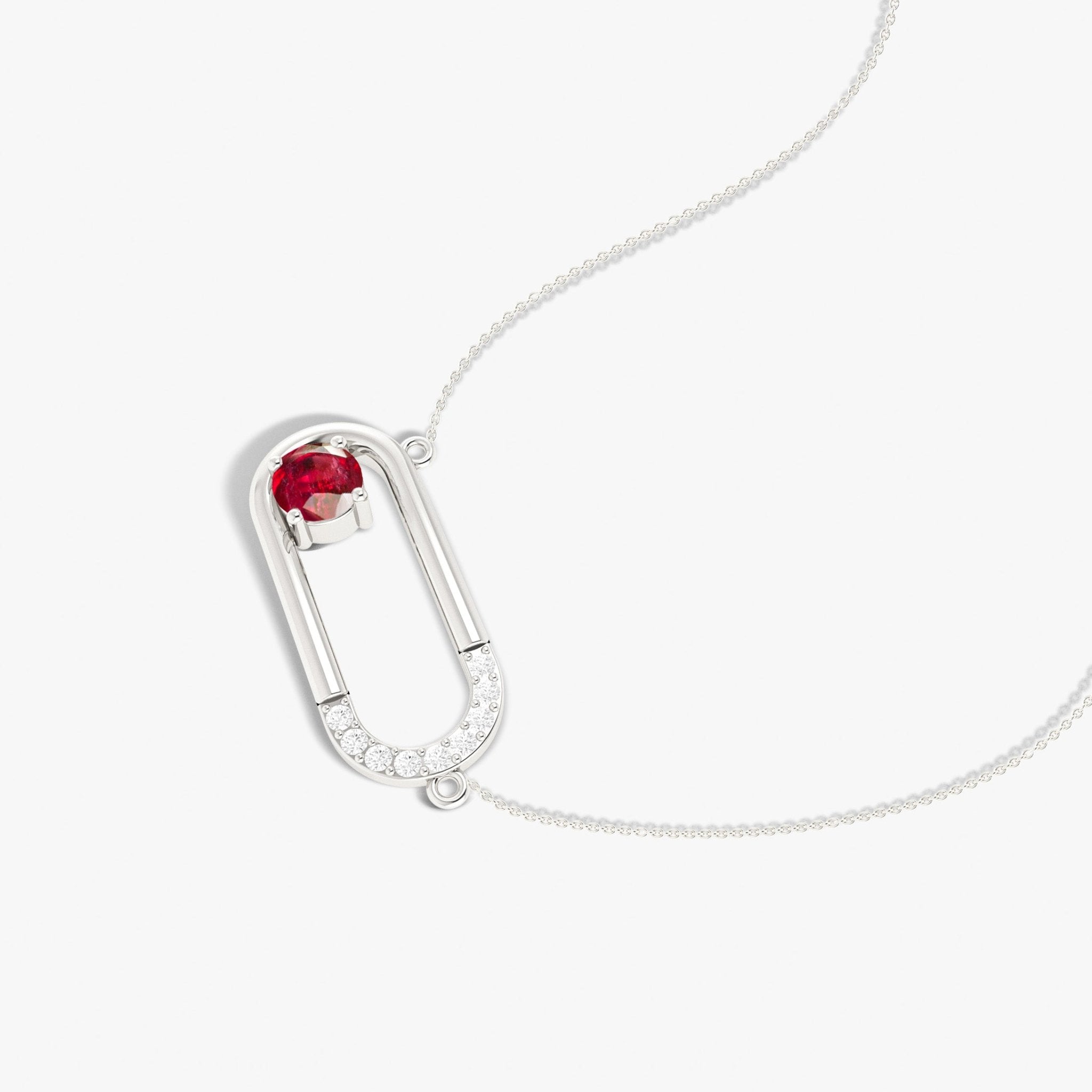 Natural Round Ruby Pendant chain necklace for women - Goodstone Jewels
