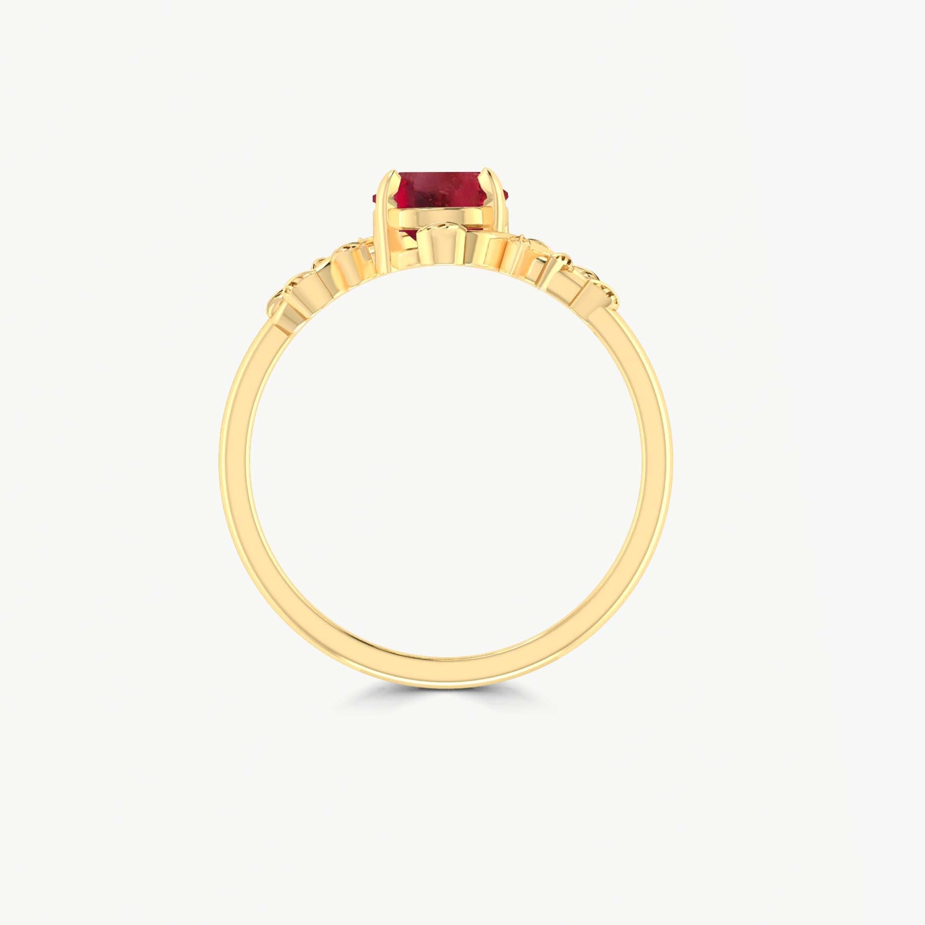 Natural Ruby Bypass Leaf Style Ring - Goodstone Jewels