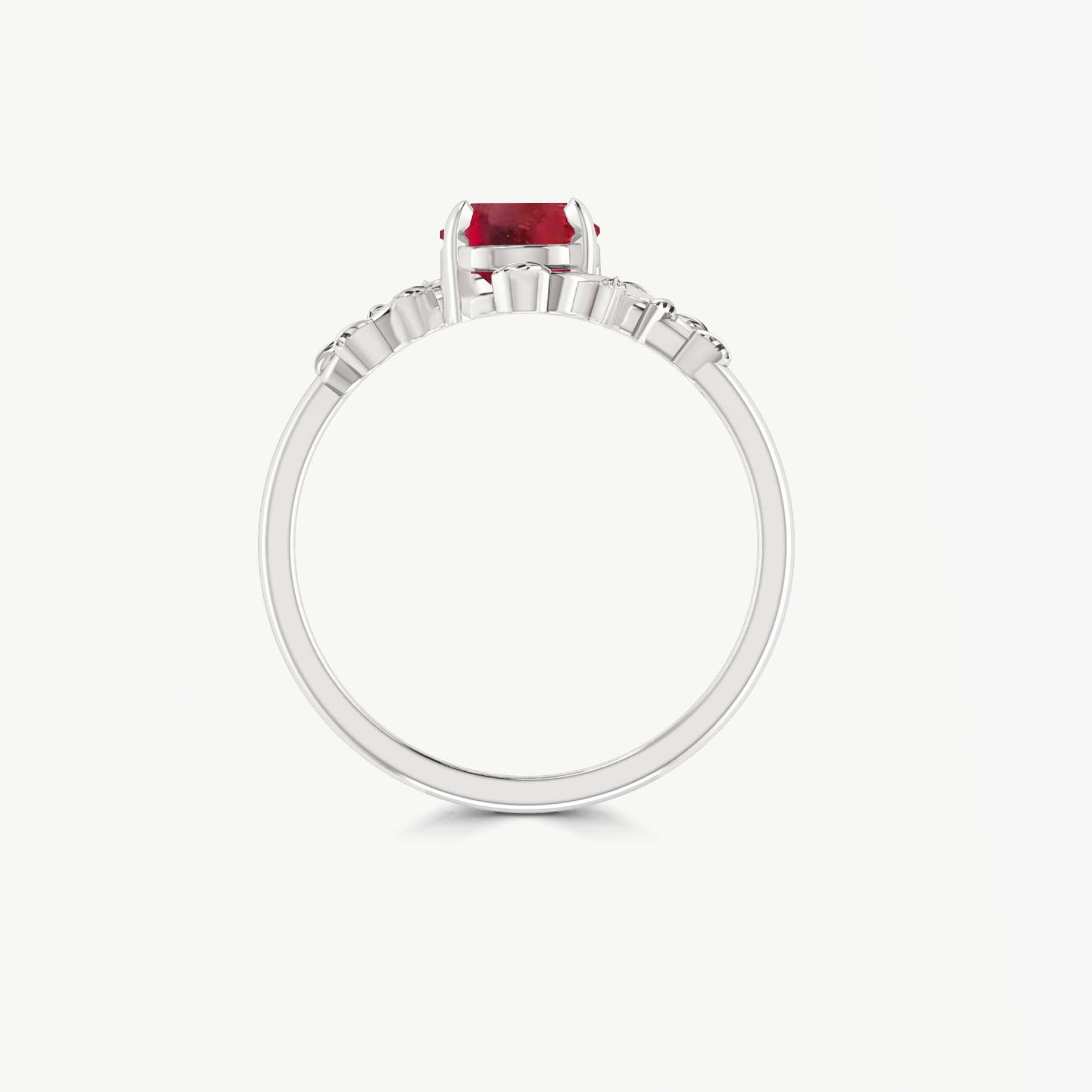 Natural Ruby Bypass Leaf Style Ring - Goodstone Jewels