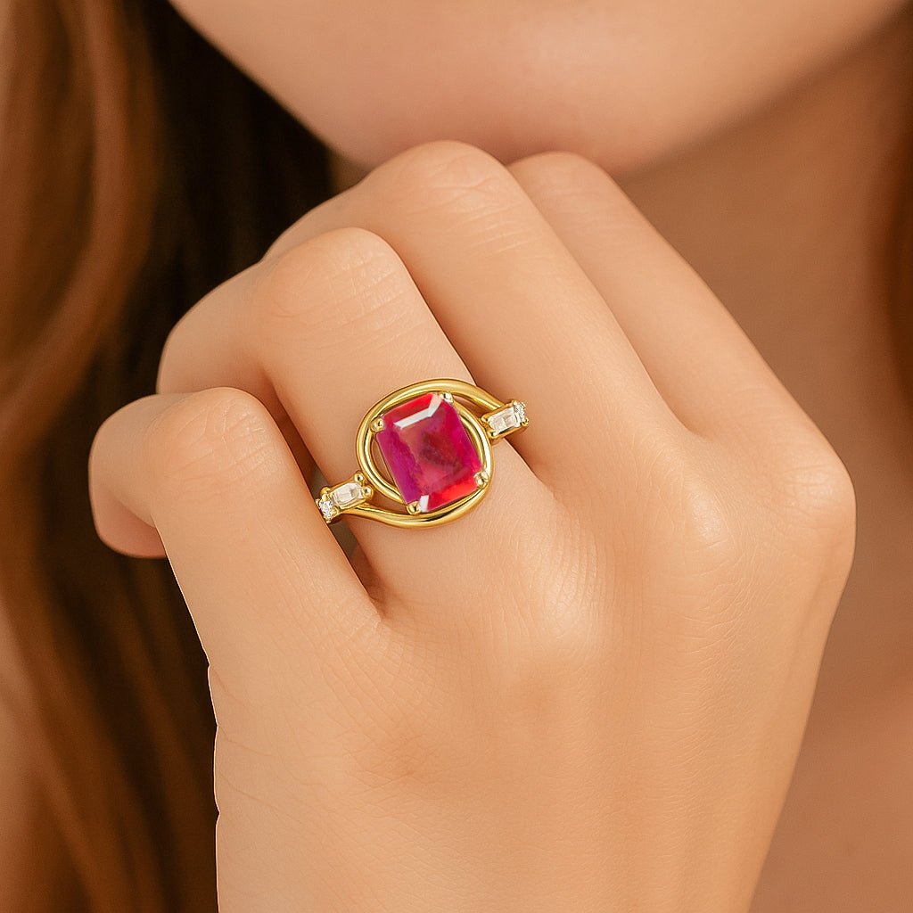 Natural Ruby Gemstone Statement Ring for Women - Goodstone Jewels