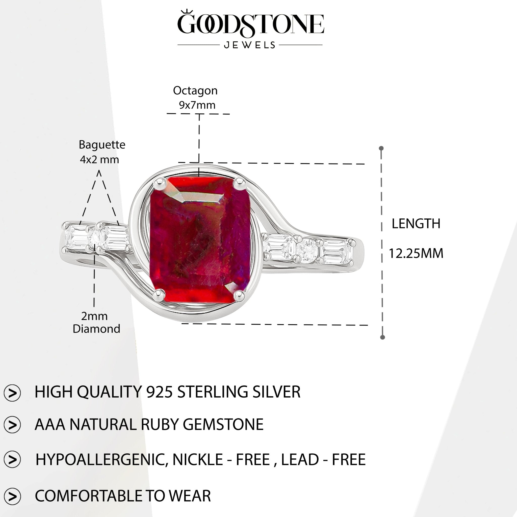 Natural Ruby Gemstone Statement Ring for Women - Goodstone Jewels