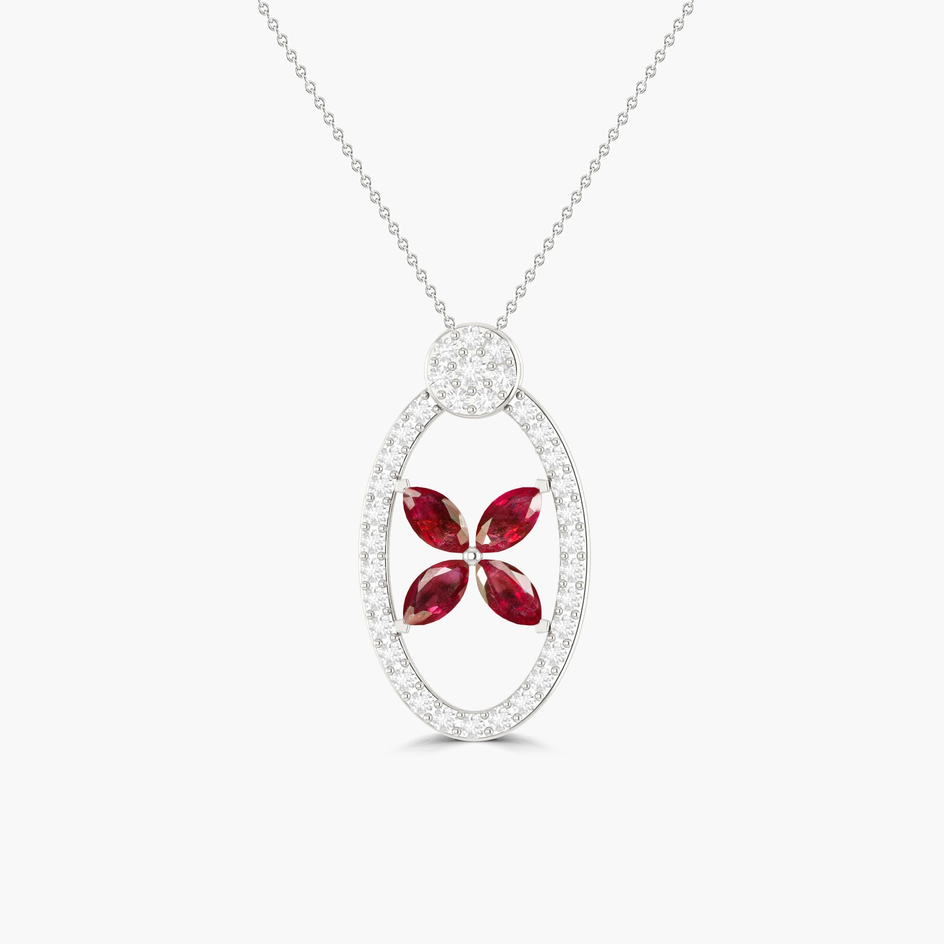 Natural Ruby OX Style Charm Pendant Necklace - Goodstone Jewels