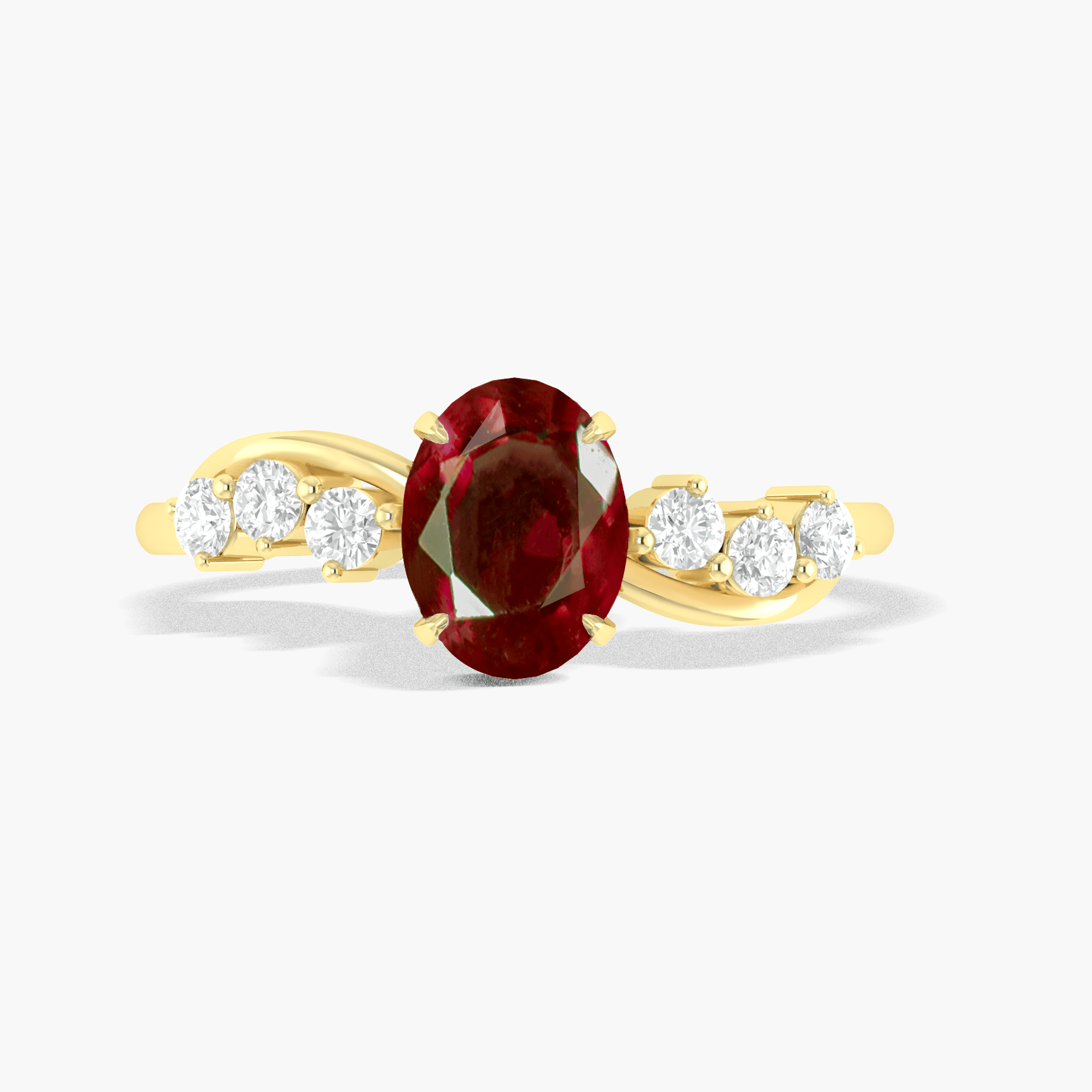 Natural Ruby Solitaire with Accents Ring with Gold Filled & Sterling Silver - Goodstone Jewels