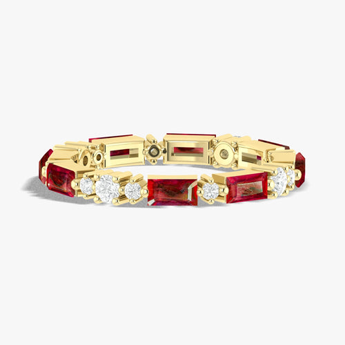 Natural Ruby Eternity Wedding Band Ring