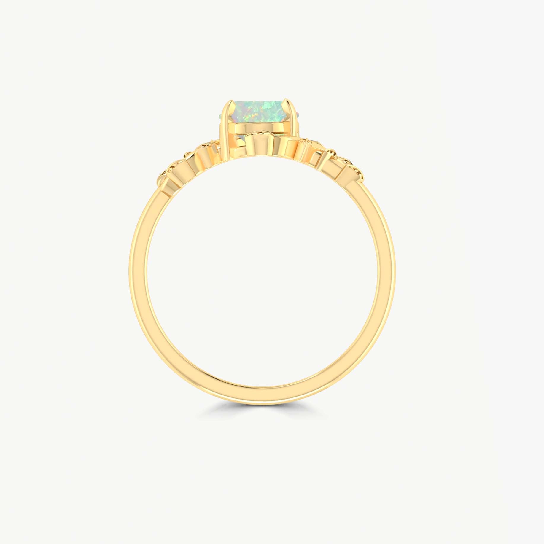 Natural White Opal Bypass Leaf Style Ring - Goodstone Jewels