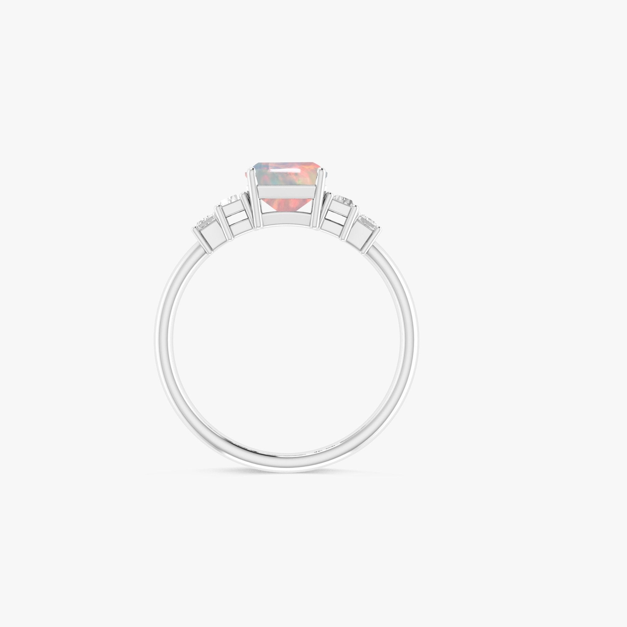 Natural White Opal Statement Ring in Yellow Gold Filled and Sterling Silver - Goodstone Jewels