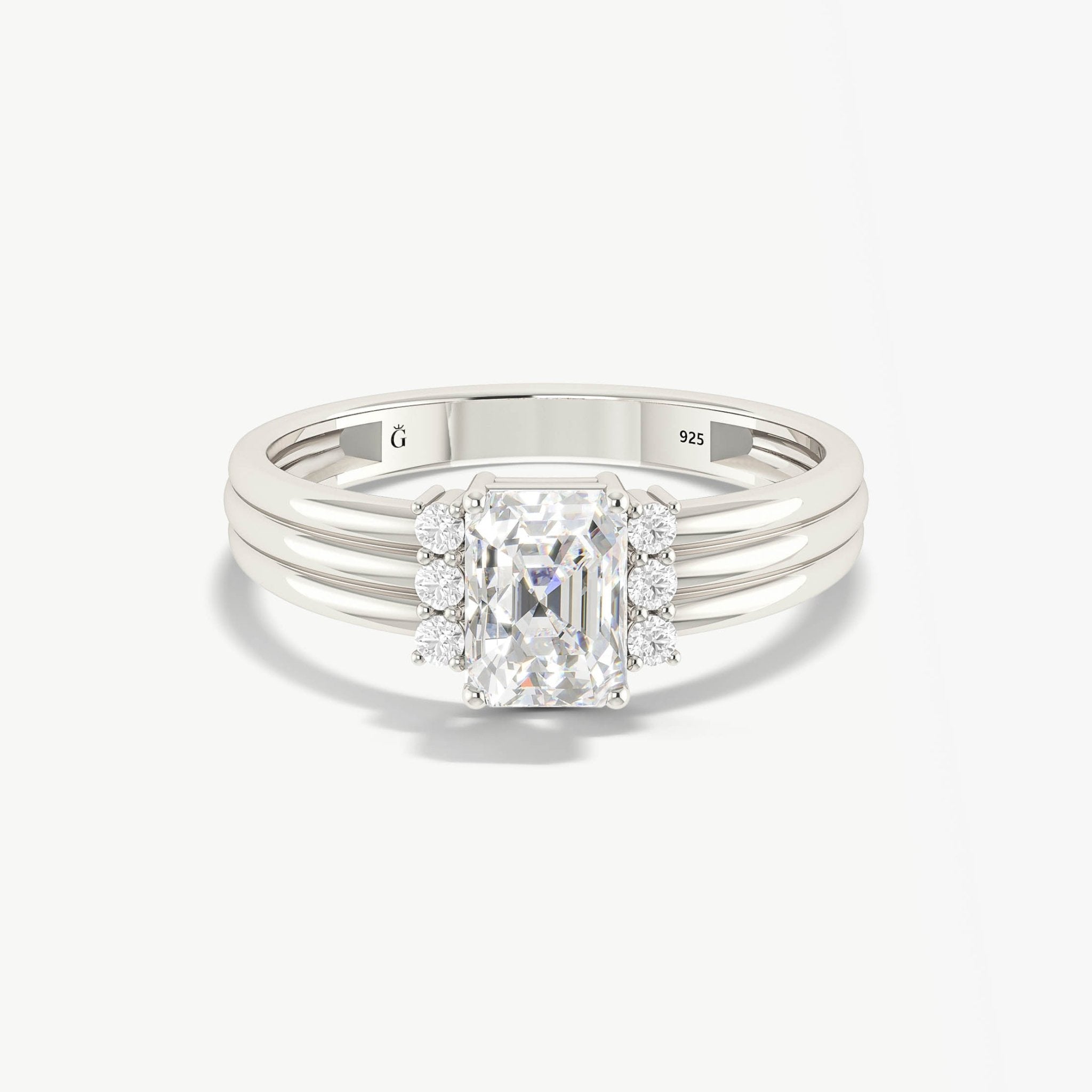 Octagon simulated diamond Zircon Engagement ring - Goodstone Jewels