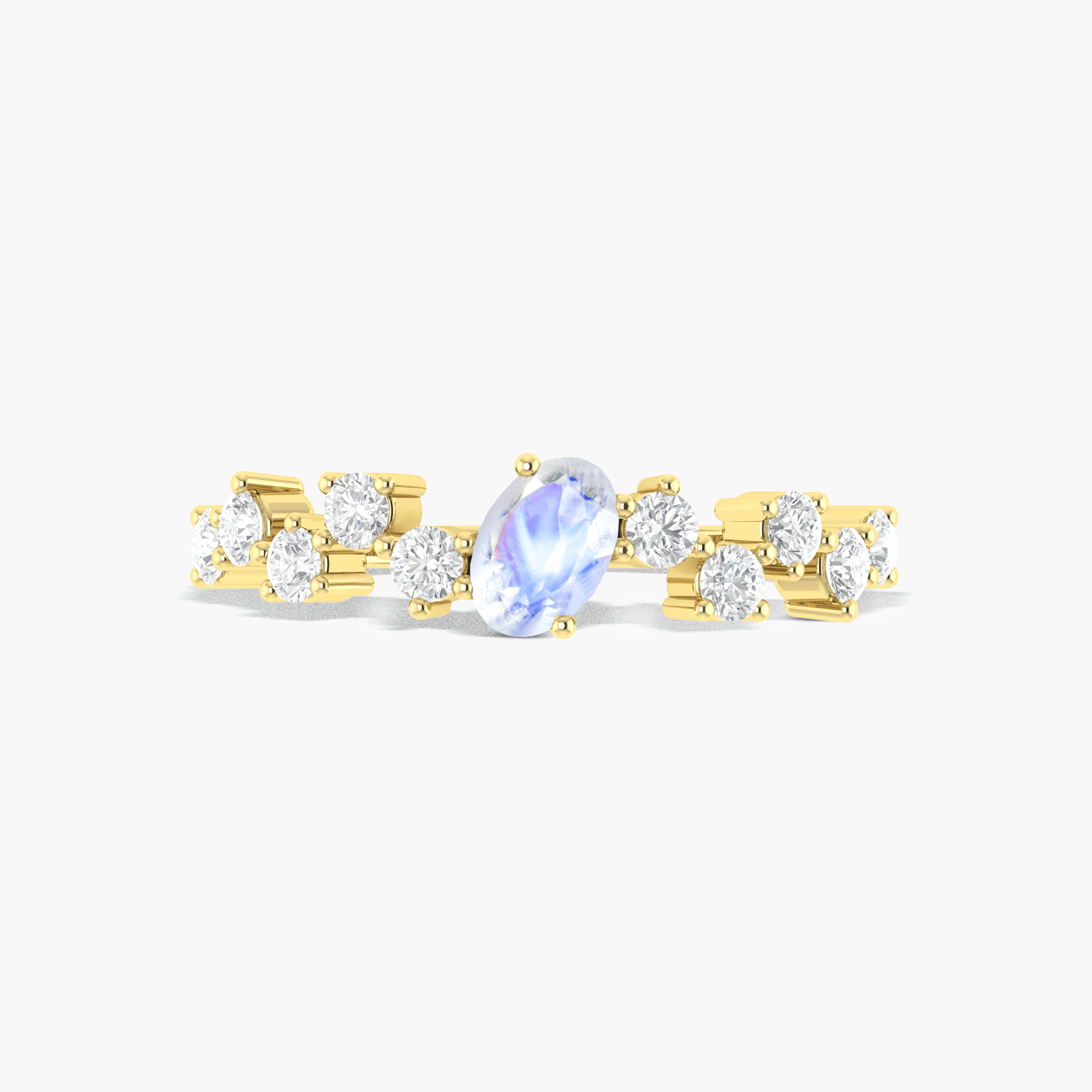 Oval Shape 6X4 MM Natural Moonstone Engagement Ring - Goodstone Jewels