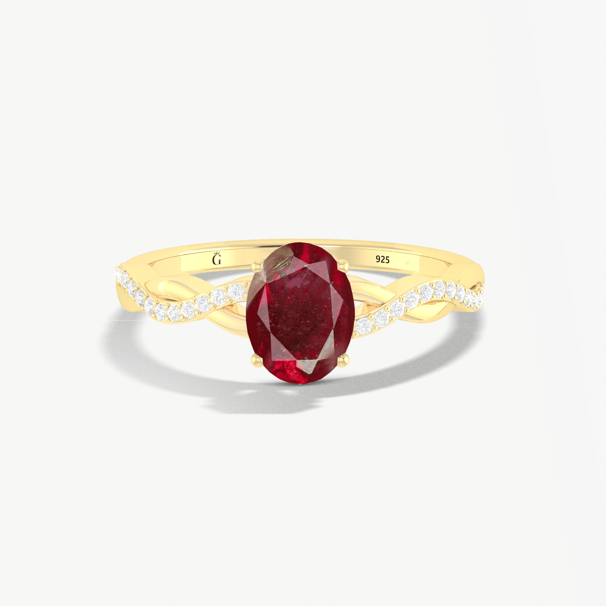 Oval Shape 8X6 MM Natural Ruby Crossover Statement Ring - Goodstone Jewels