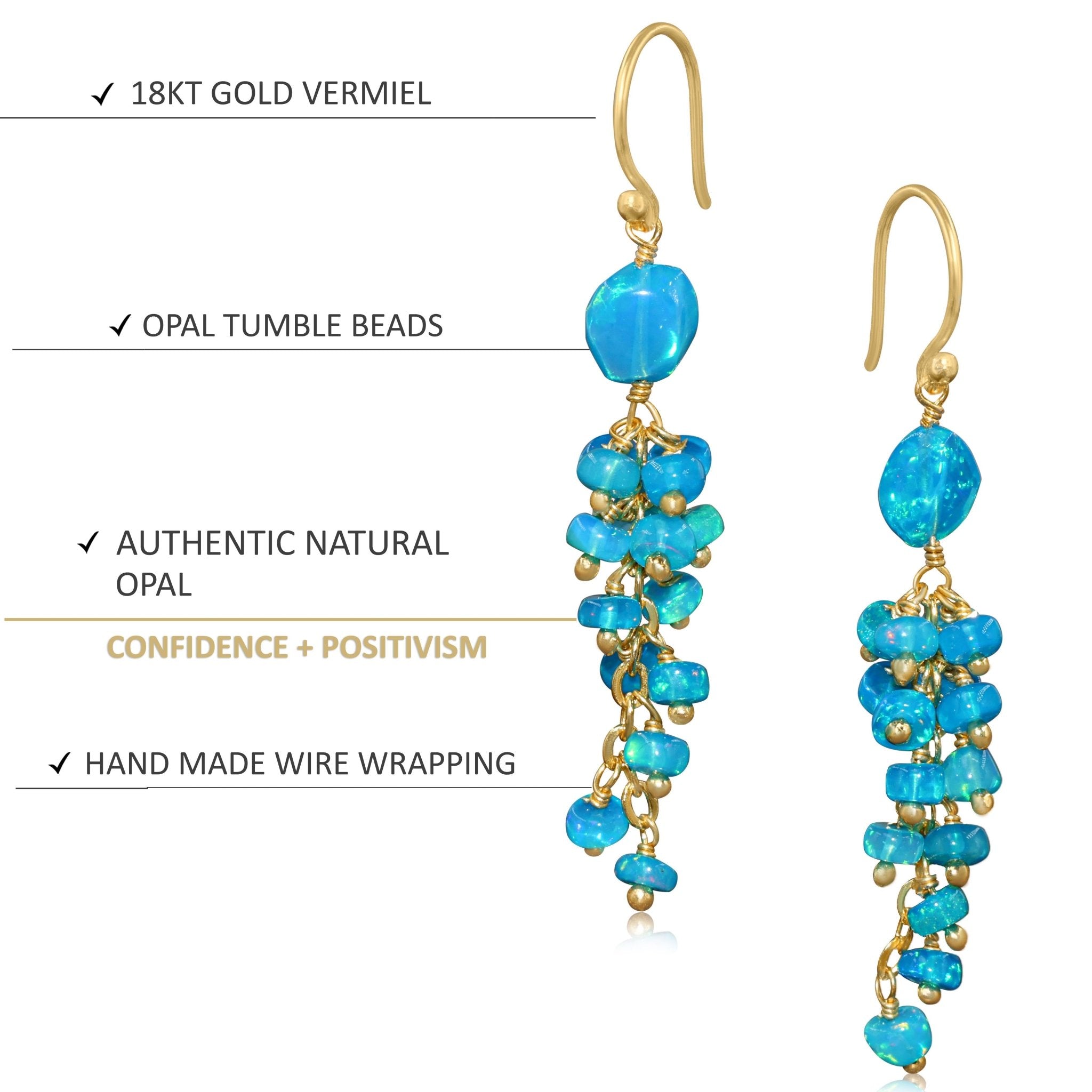 Paraiba Opal Handmade Drop and Dangle Earring - Goodstone Jewels