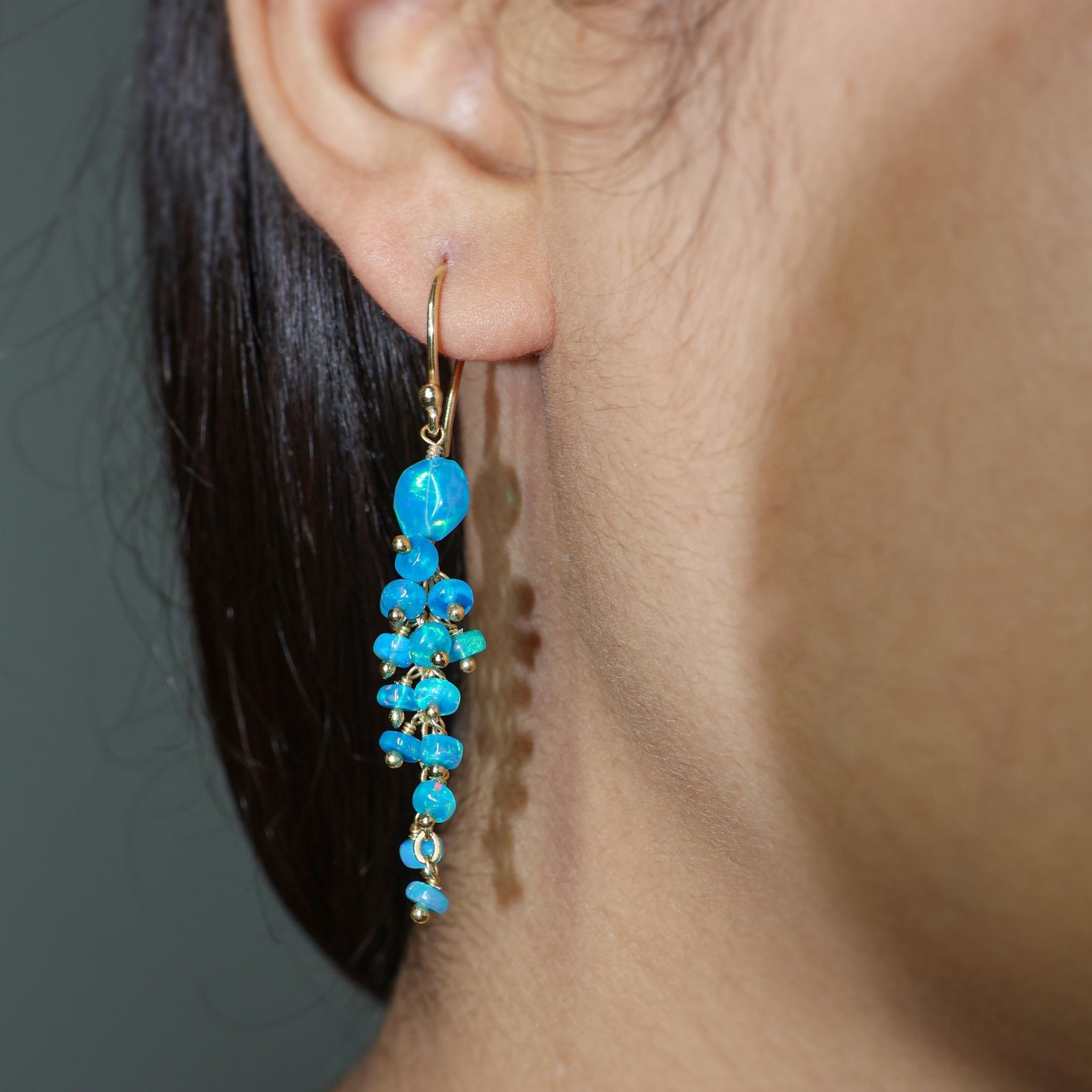 Paraiba Opal Handmade Drop and Dangle Earring - Goodstone Jewels