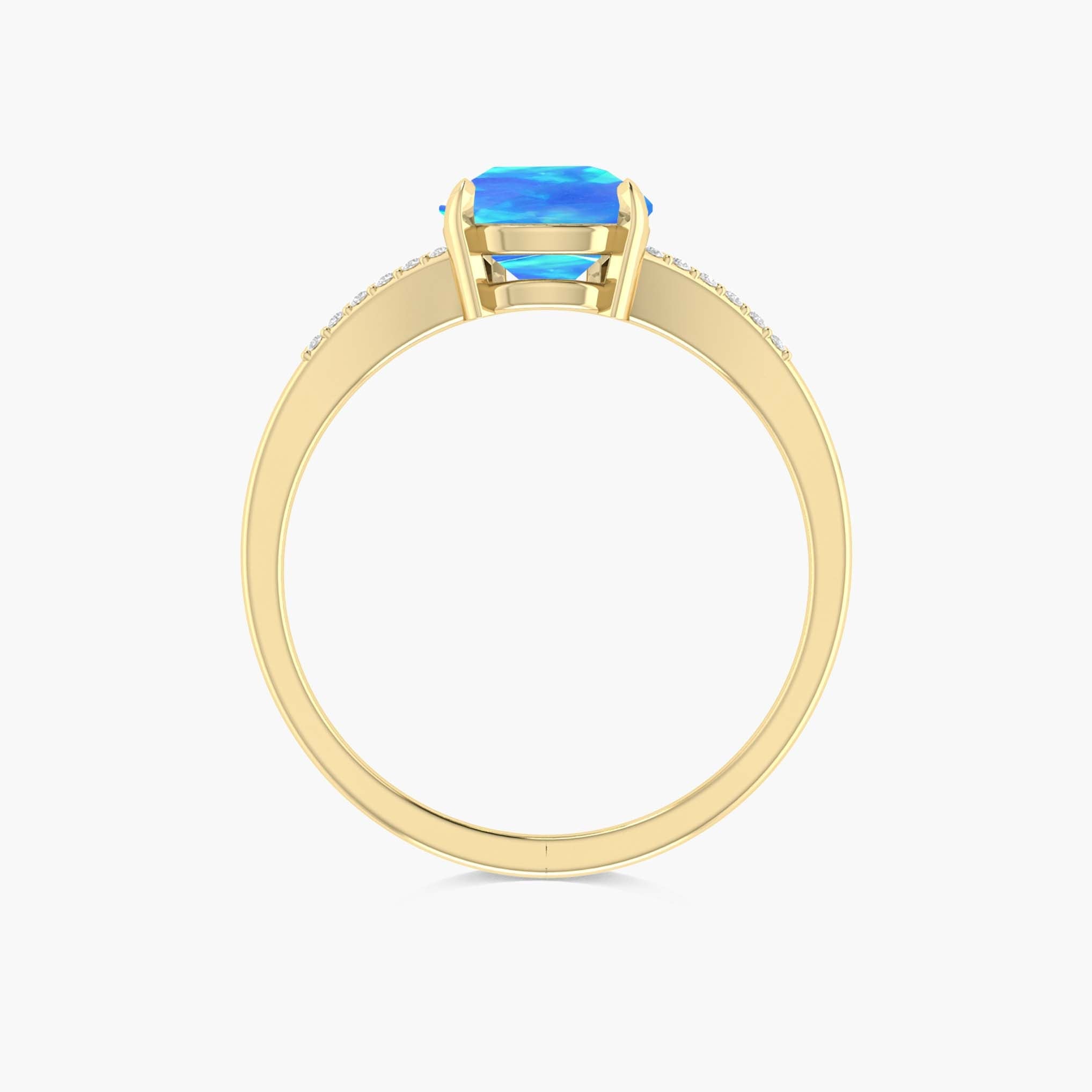 Pear Shape 1.2 Carat Natural Blue Opal Statement Ring - Goodstone Jewels