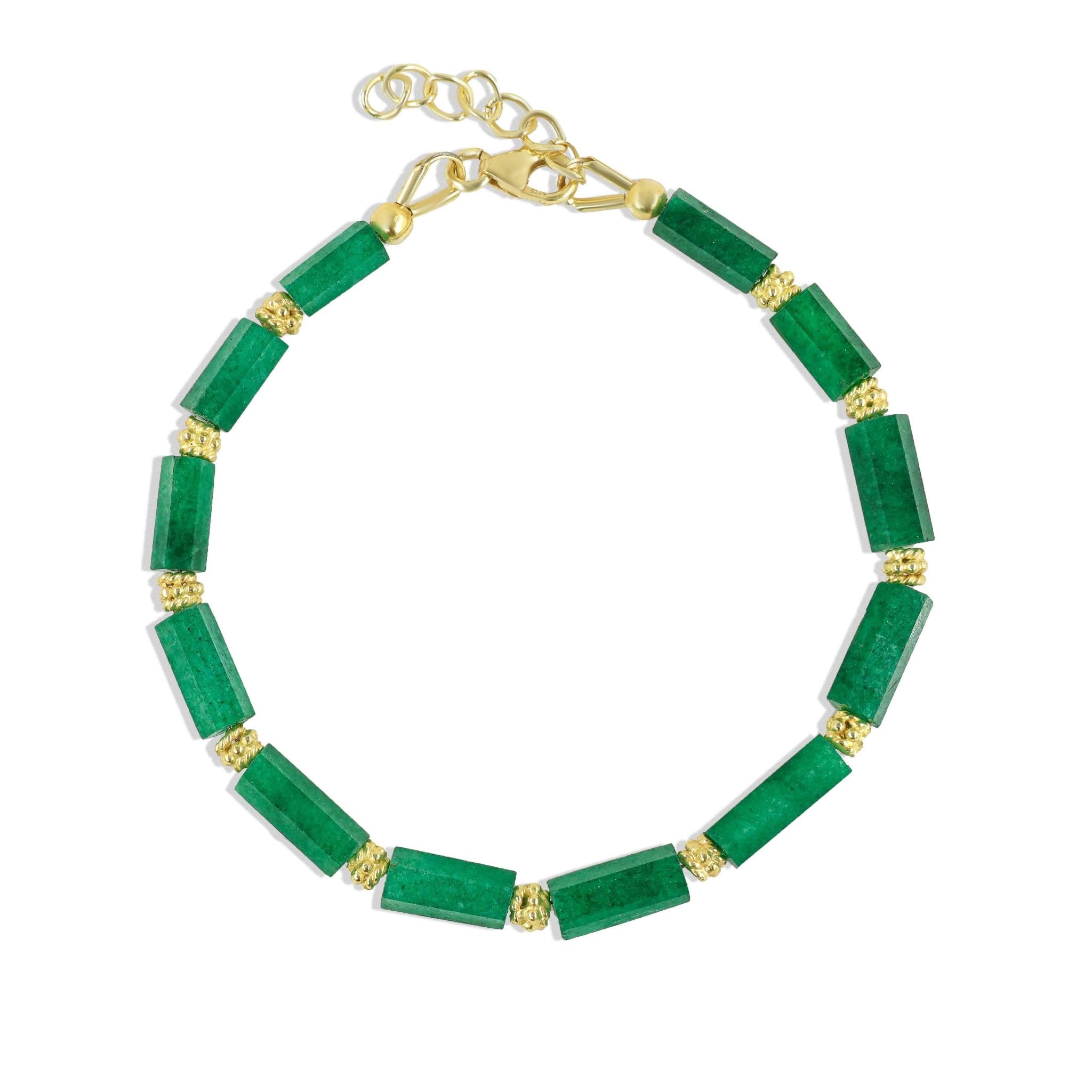 Pencil Separator Natural Emerald Beaded Bracelet - Goodstone Jewels