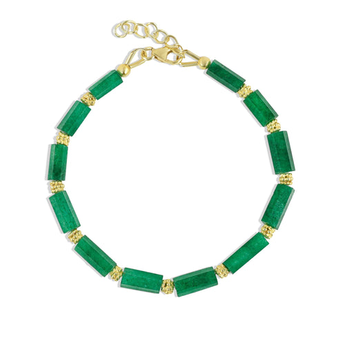 Pencil Separator Natural Emerald Beaded Bracelet