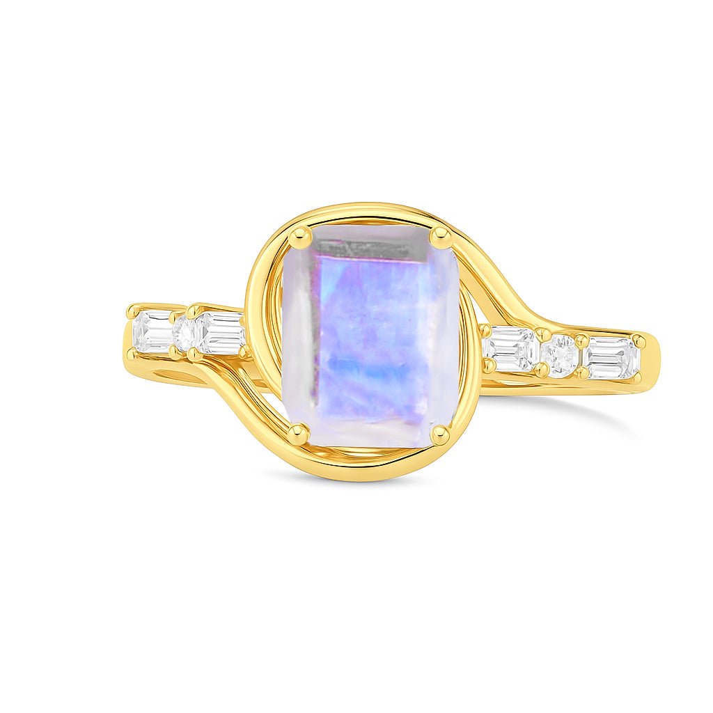 Rainbow Moonstone Gemstone Statement Ring for Women - Goodstone Jewels
