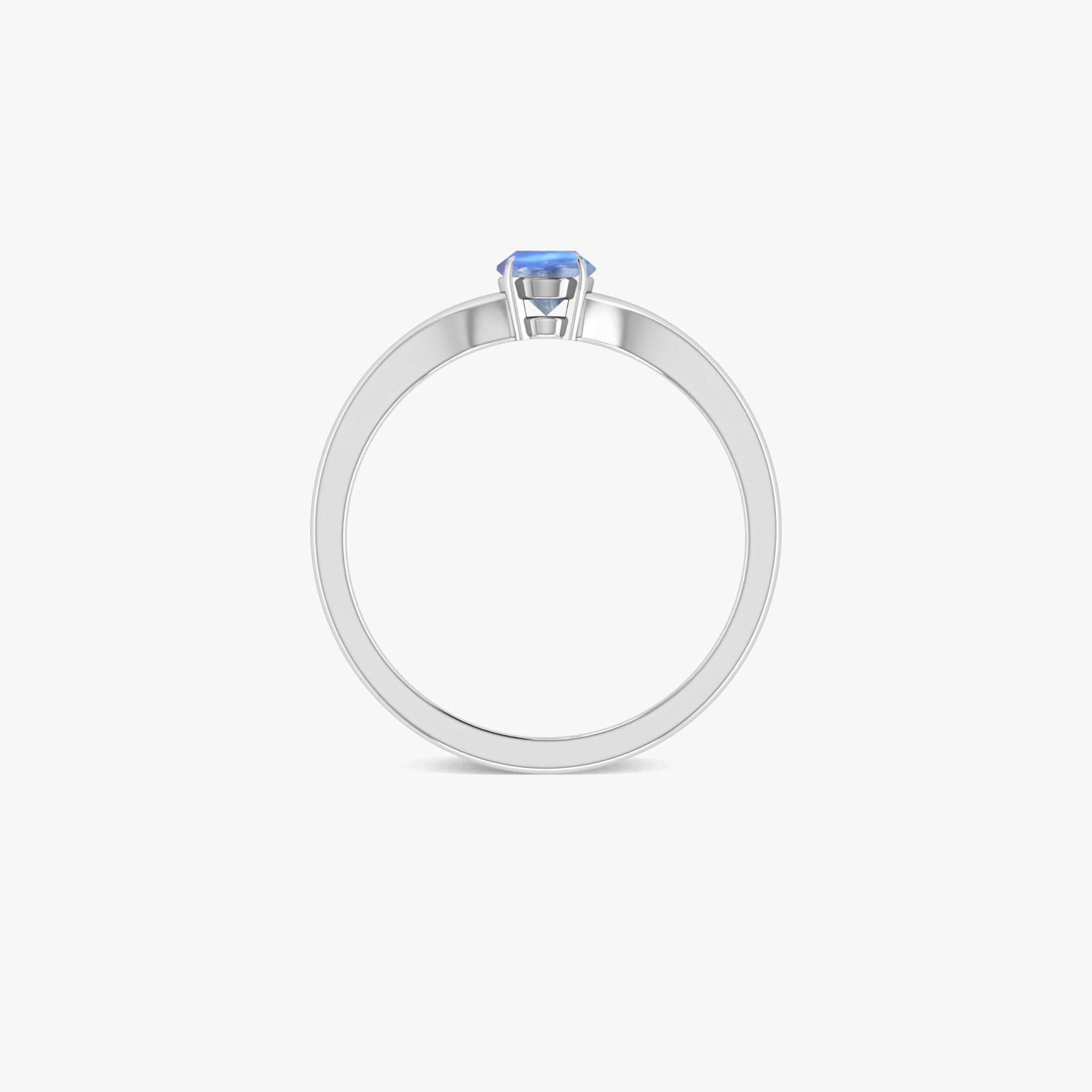 Rainbow Moonstone Oval Faceted Gemstone Ring - Goodstone Jewels
