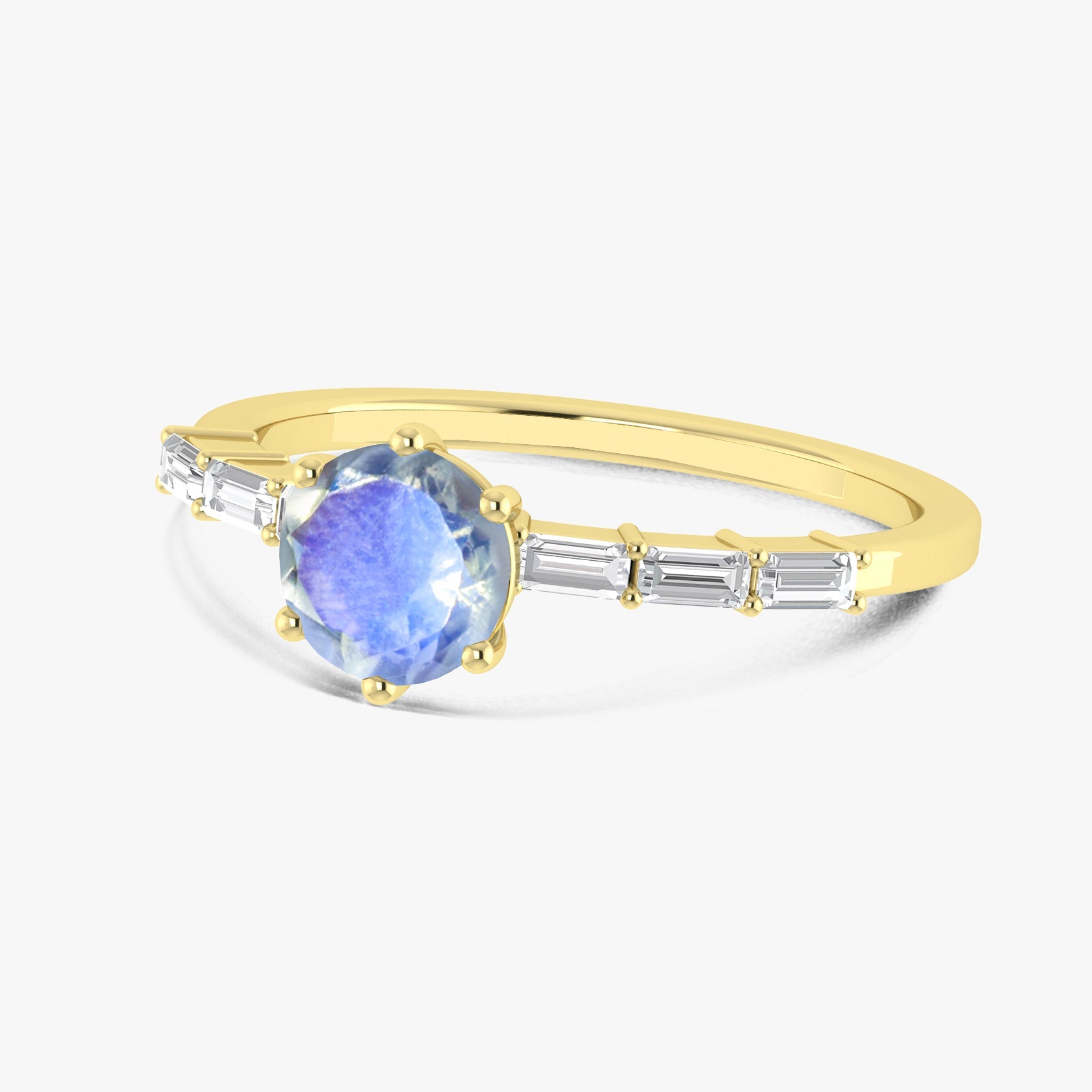 Rainbow Moonstone Seven Stone Design Ring - Goodstone Jewels