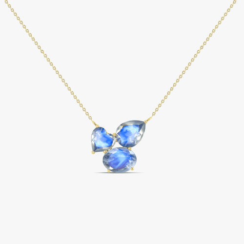Rainbow Moonstone Three Stone Pendant Jewelry