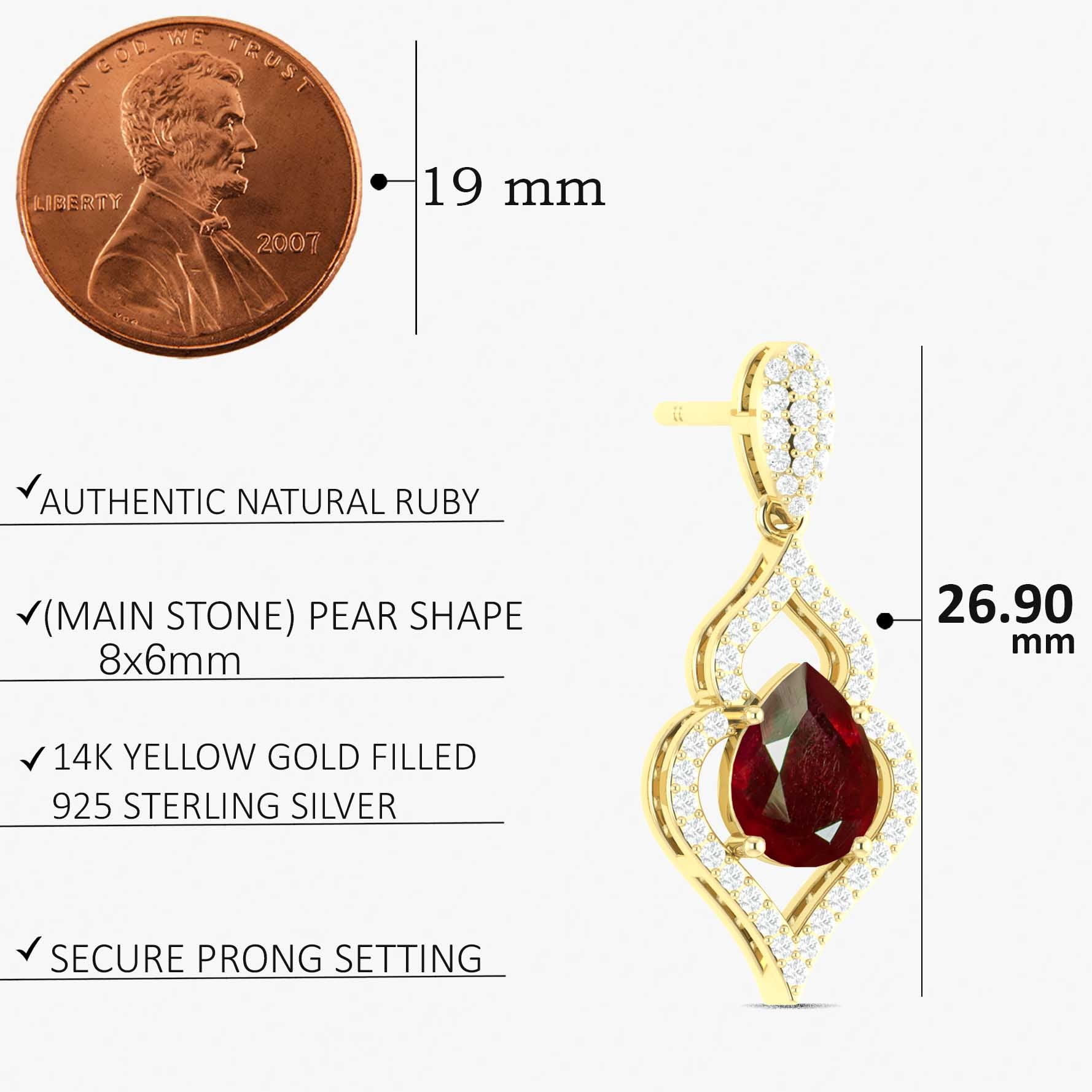 Red Ruby Gemstone Stylish Stud and Drop Earring - Goodstone Jewels