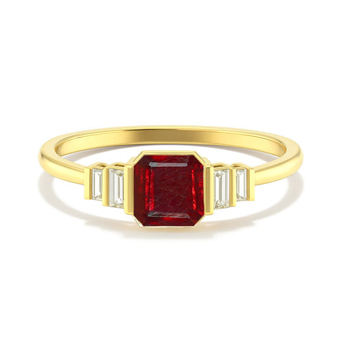 Ruby Designer Ring in Sterling Silver & Gold Plating