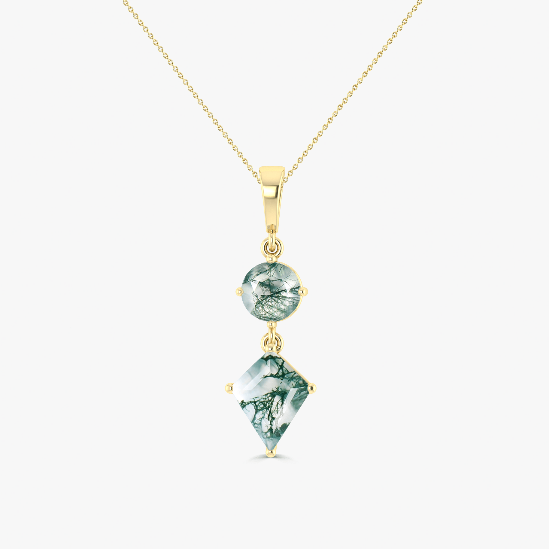 Stunning Agate Kite shape stone pendant gold and silver chain - Goodstone Jewels