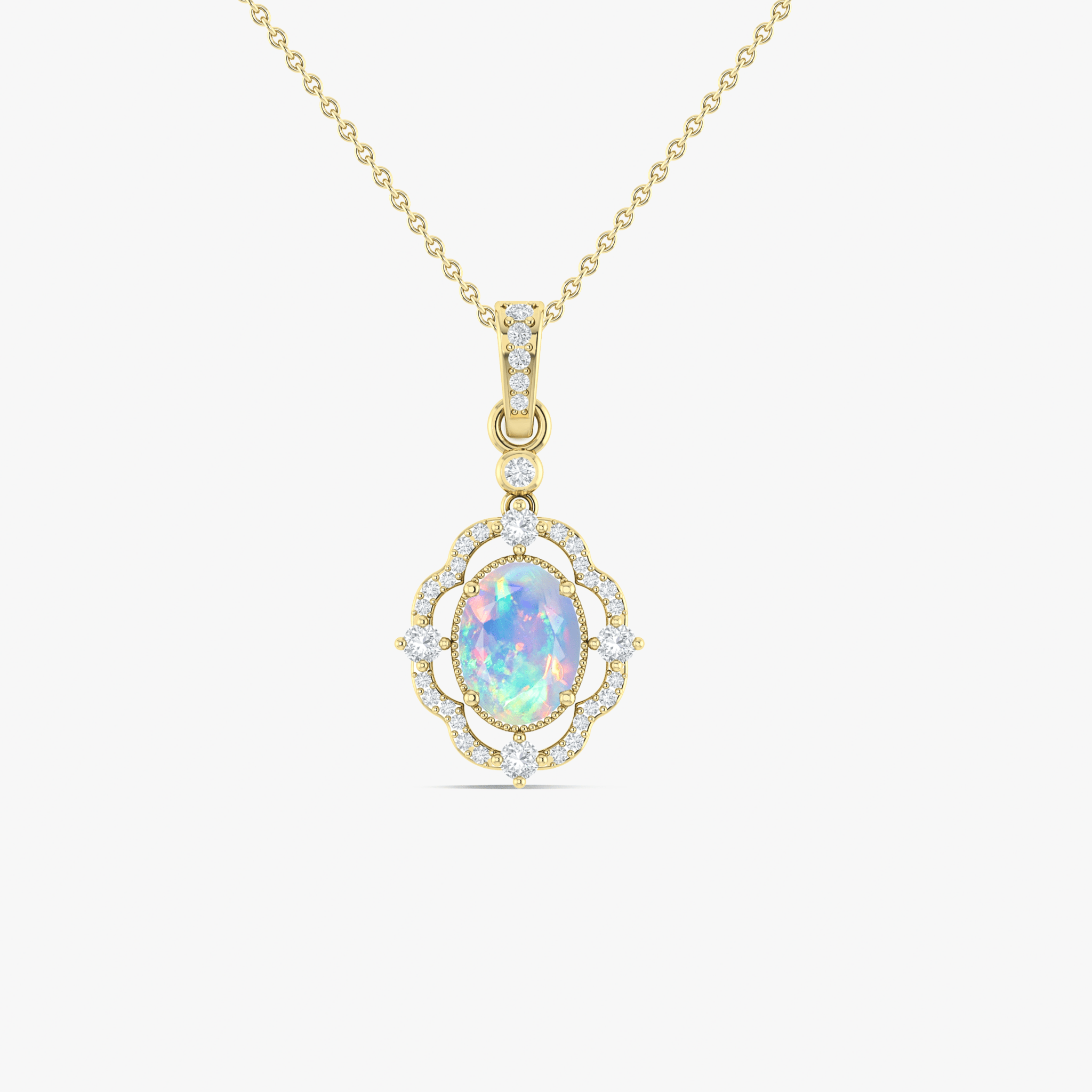 White Opal Gemstone Charm Pendant - Goodstone Jewels