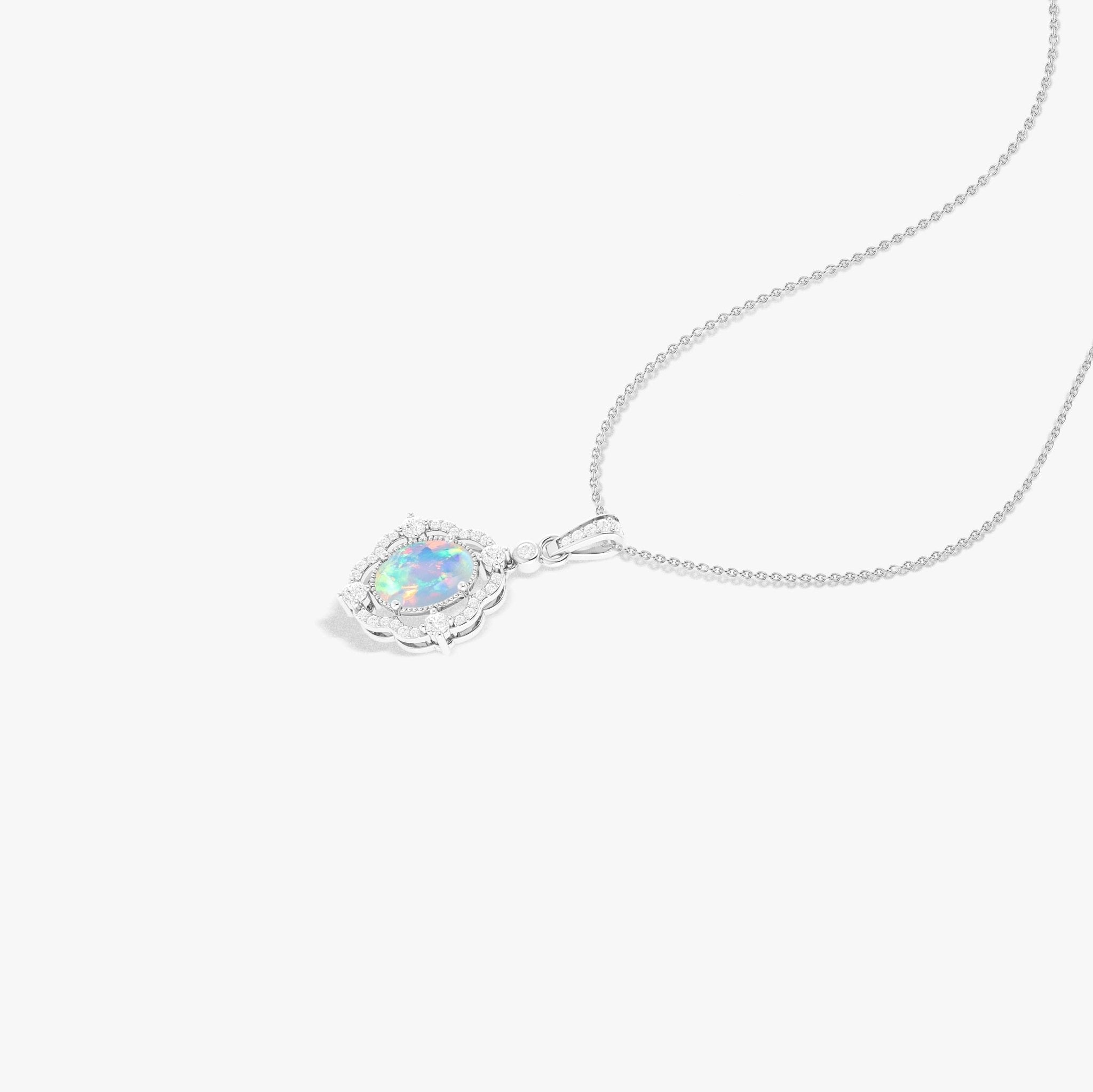 White Opal Gemstone Charm Pendant - Goodstone Jewels
