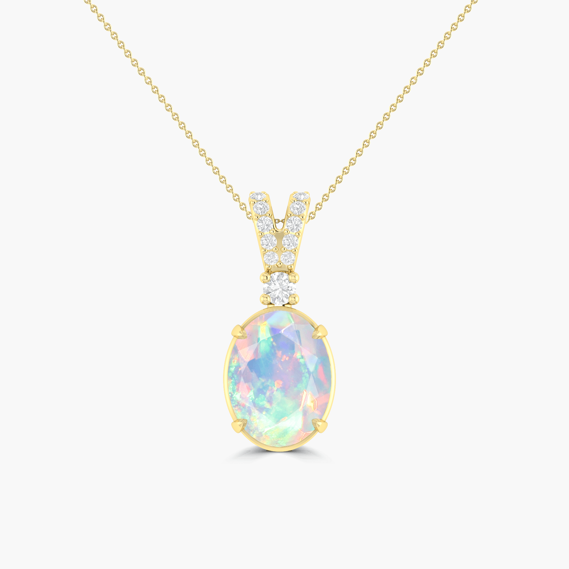 White Opal Gemstone Pendant Necklace - Goodstone Jewels