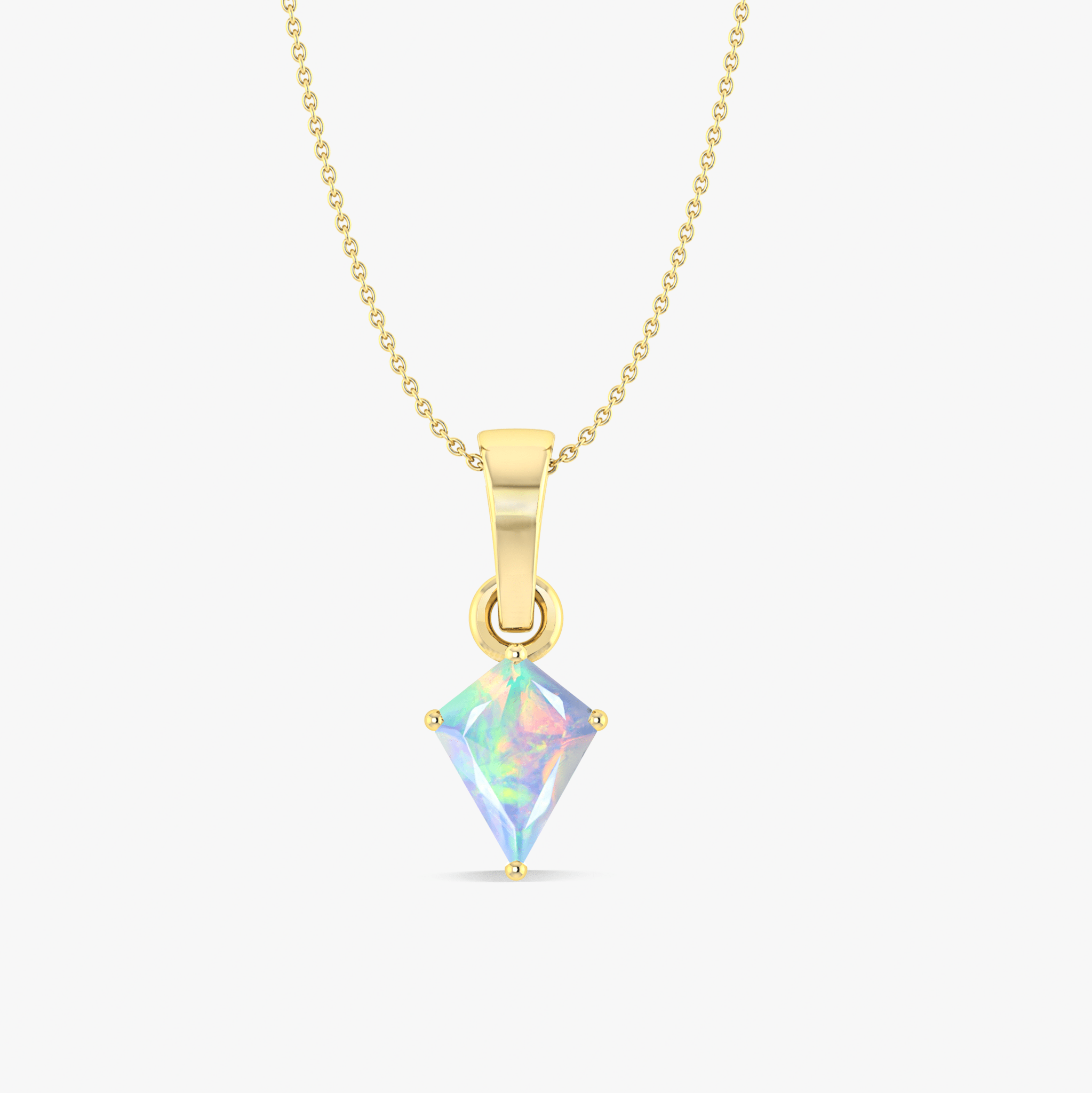 White Opal Kite Gemstone Pendant Necklace - Goodstone Jewels